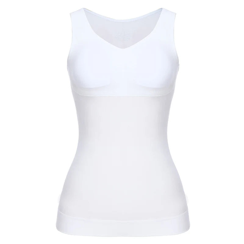 Tank Tops for Women with Built in Bra Shelf Bra Casual Wide Strap Basic Camisole Sleeveless Top Shaper with Removable Bra