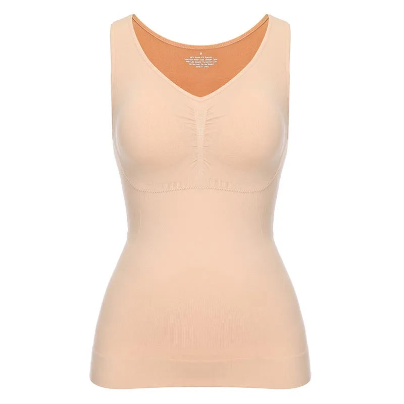 Tank Tops for Women with Built in Bra Shelf Bra Casual Wide Strap Basic Camisole Sleeveless Top Shaper with Removable Bra