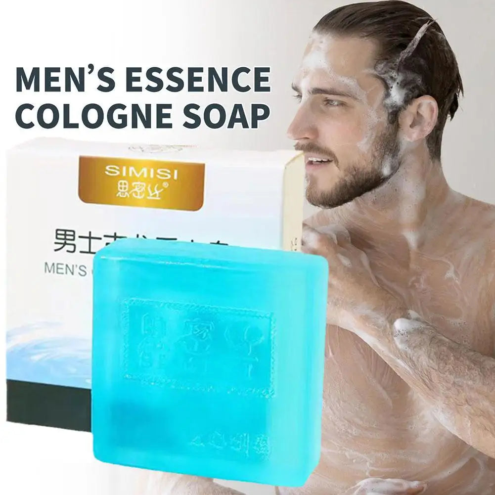 Men Cologne Perfume Soap Bar Deep Cleaning Brightening Moisturizing Face Bath Soap Long Lasting Fragrant Essential Oil Soap