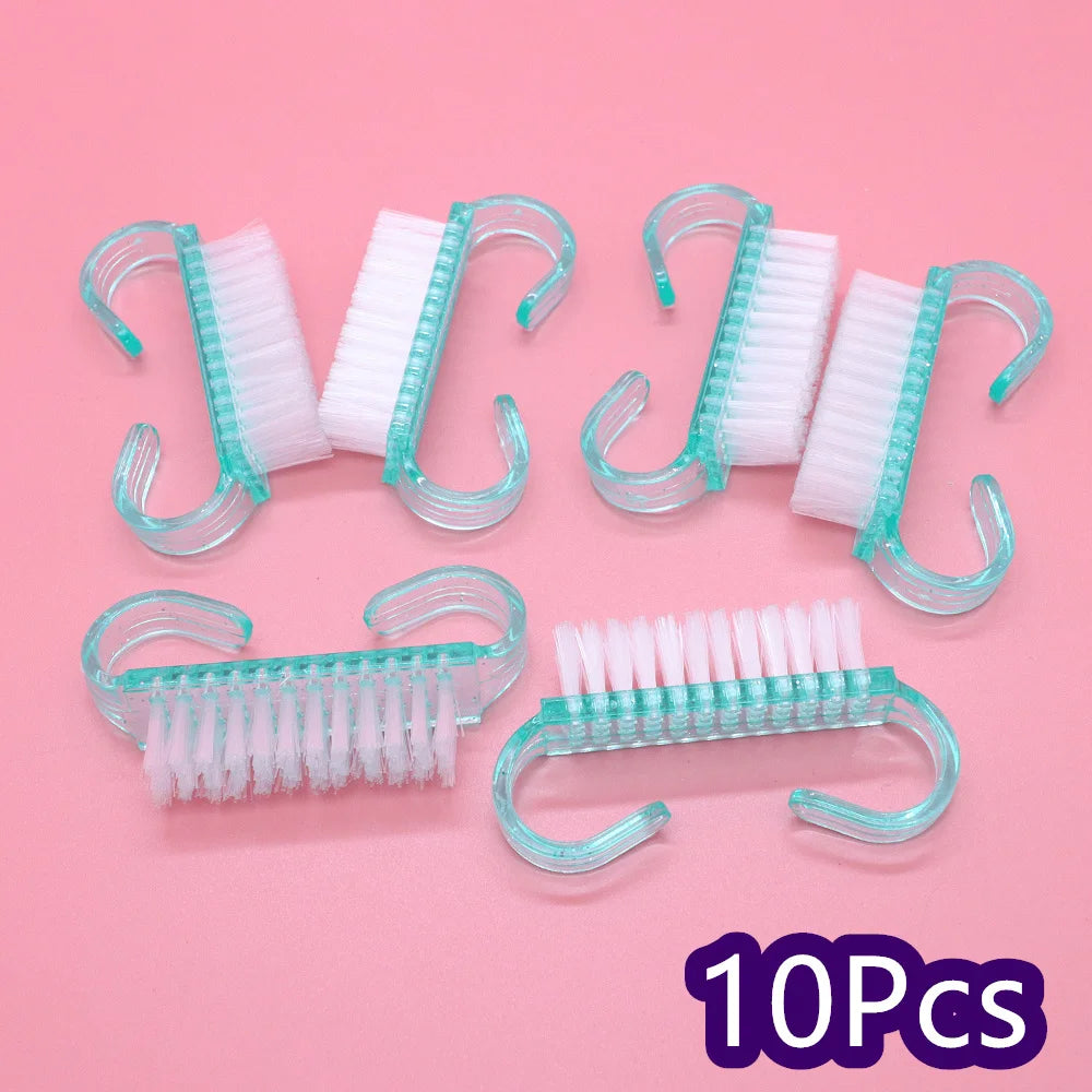 10/30Pcs Acrylic Nail Art Brushes 4 Colors Manicure Tool Set Soft Dust Removal Plastic Cleaning Brushes For Powder Dust Cleaning