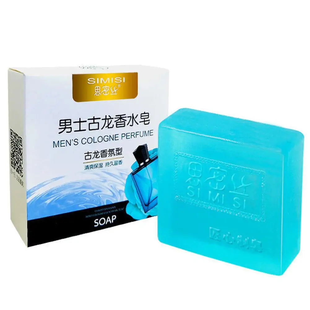 Men Cologne Perfume Soap Bar Deep Cleaning Brightening Moisturizing Face Bath Soap Long Lasting Fragrant Essential Oil Soap