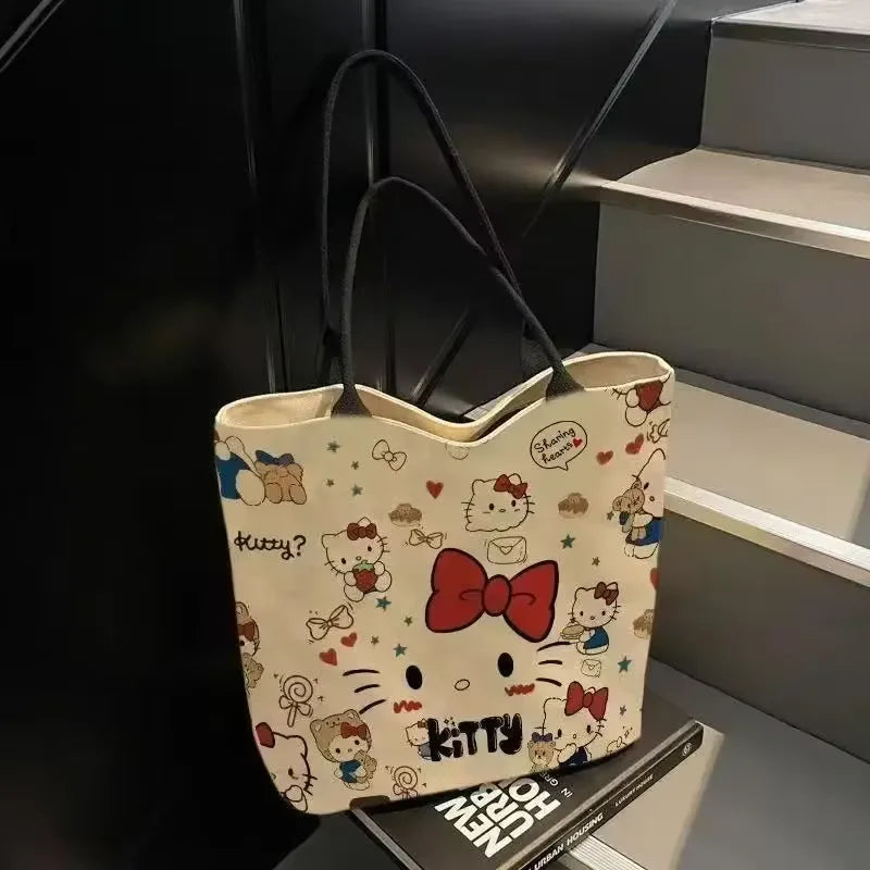 Sanrio Hello Kitty Shoulder Bag Cute Cartoon KT Cat Handbag Girls Backpack Schoolbag Cosmetic Bag Holiday Christmas Gifts