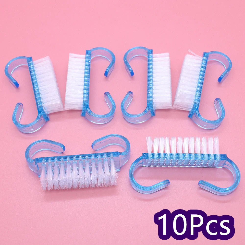 10/30Pcs Acrylic Nail Art Brushes 4 Colors Manicure Tool Set Soft Dust Removal Plastic Cleaning Brushes For Powder Dust Cleaning