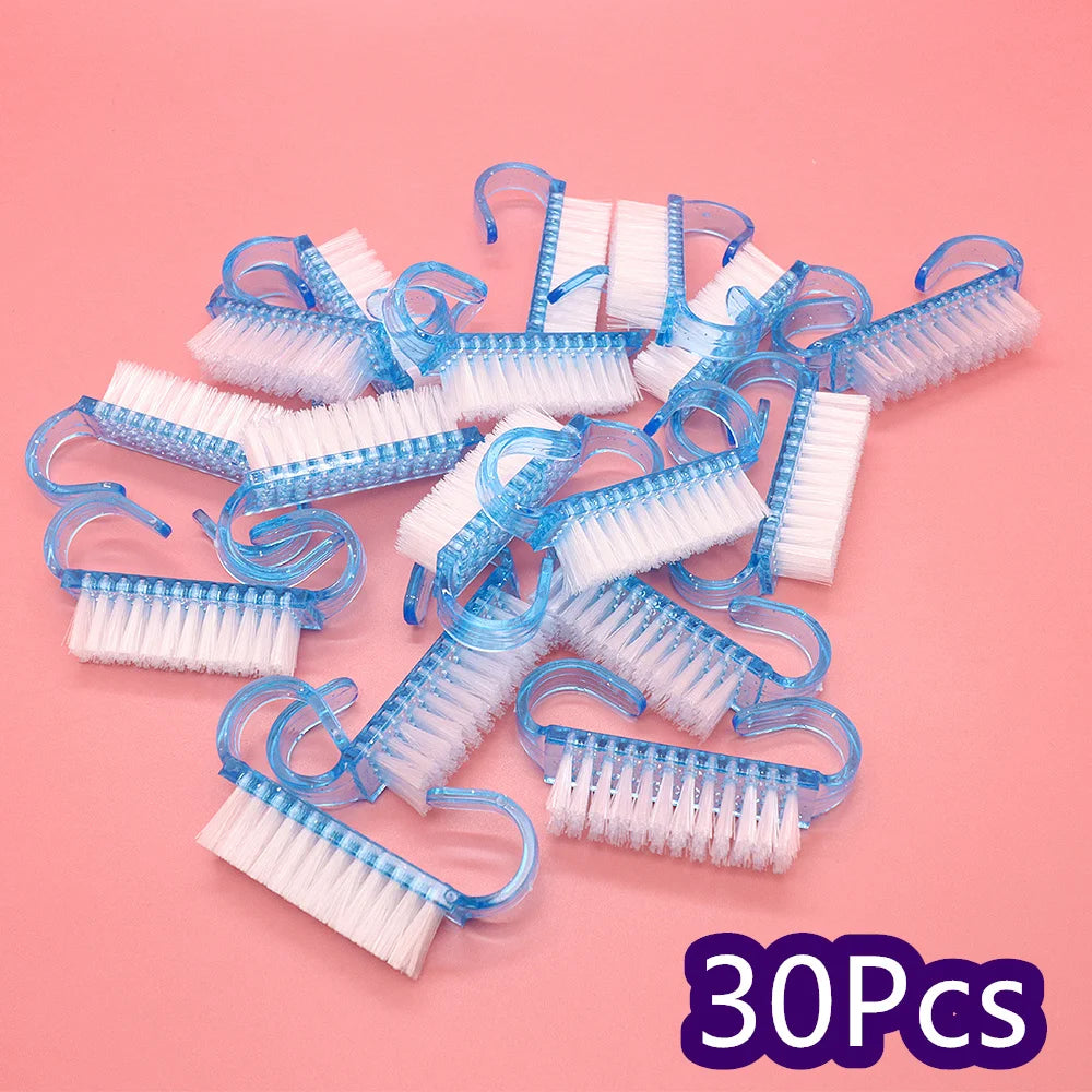 10/30Pcs Acrylic Nail Art Brushes 4 Colors Manicure Tool Set Soft Dust Removal Plastic Cleaning Brushes For Powder Dust Cleaning