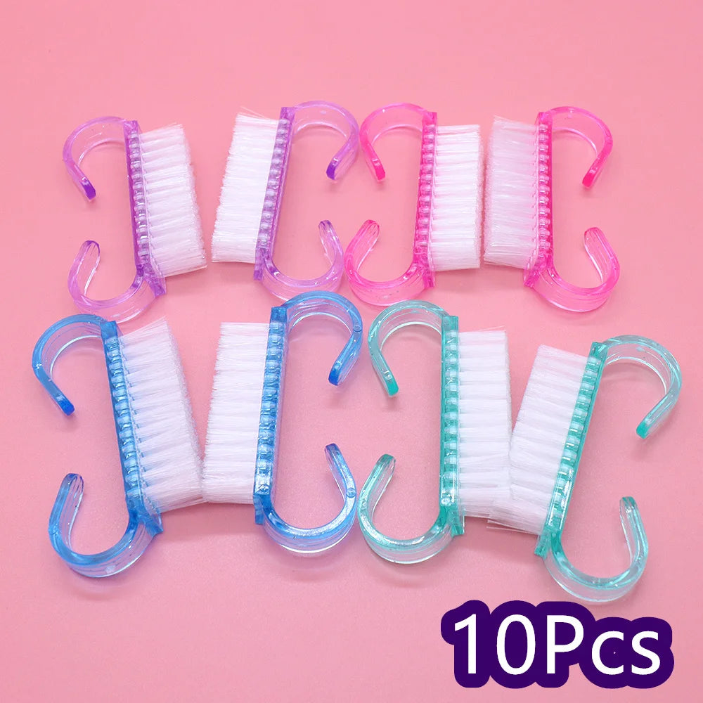 10/30Pcs Acrylic Nail Art Brushes 4 Colors Manicure Tool Set Soft Dust Removal Plastic Cleaning Brushes For Powder Dust Cleaning