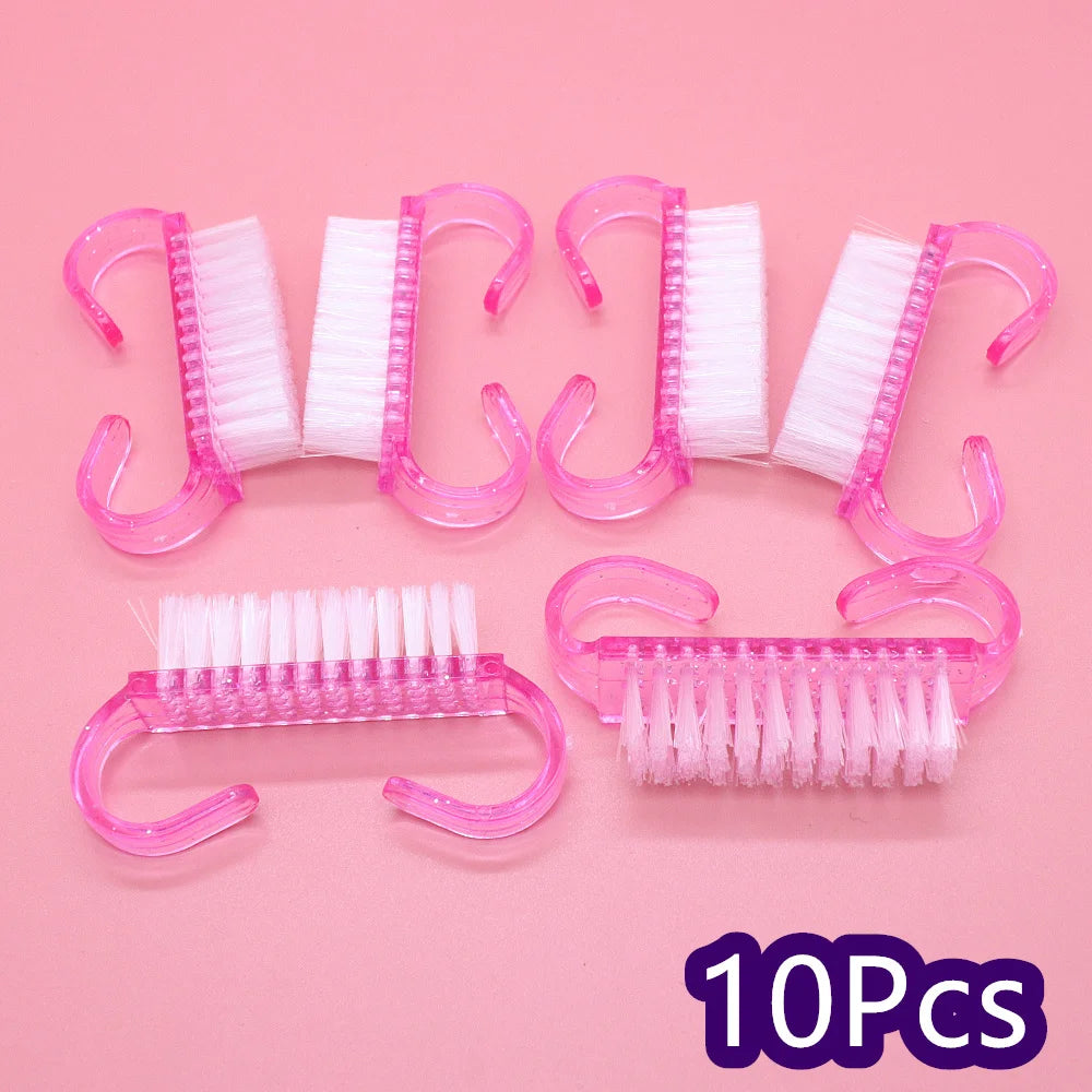 10/30Pcs Acrylic Nail Art Brushes 4 Colors Manicure Tool Set Soft Dust Removal Plastic Cleaning Brushes For Powder Dust Cleaning