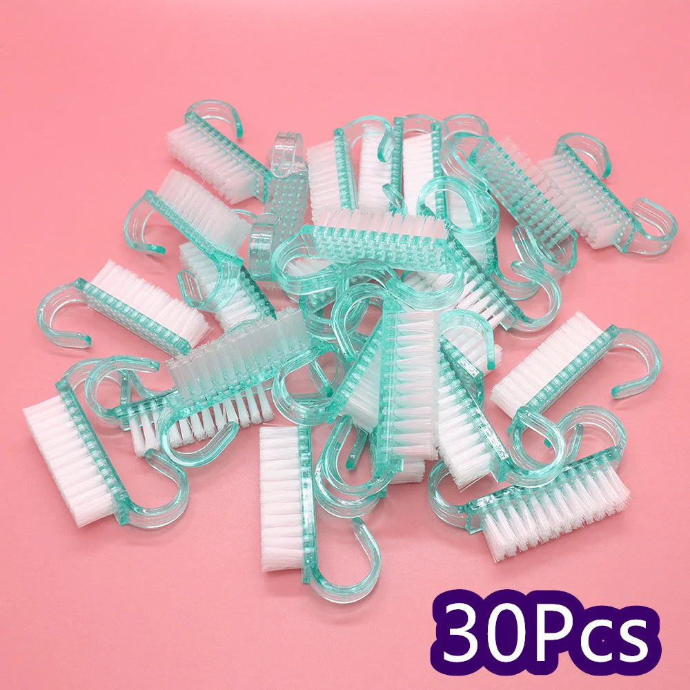 10/30Pcs Acrylic Nail Art Brushes 4 Colors Manicure Tool Set Soft Dust Removal Plastic Cleaning Brushes For Powder Dust Cleaning