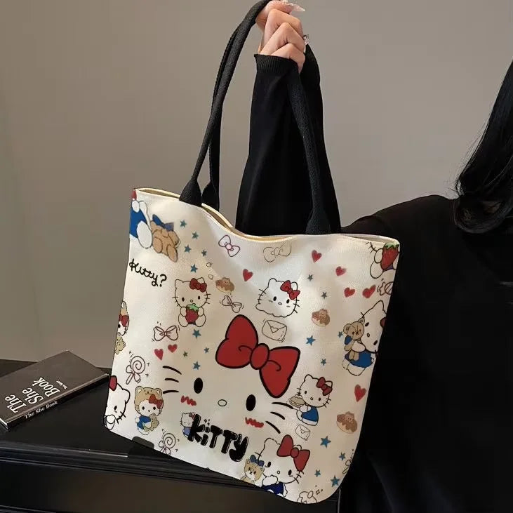Sanrio Hello Kitty Shoulder Bag Cute Cartoon KT Cat Handbag Girls Backpack Schoolbag Cosmetic Bag Holiday Christmas Gifts