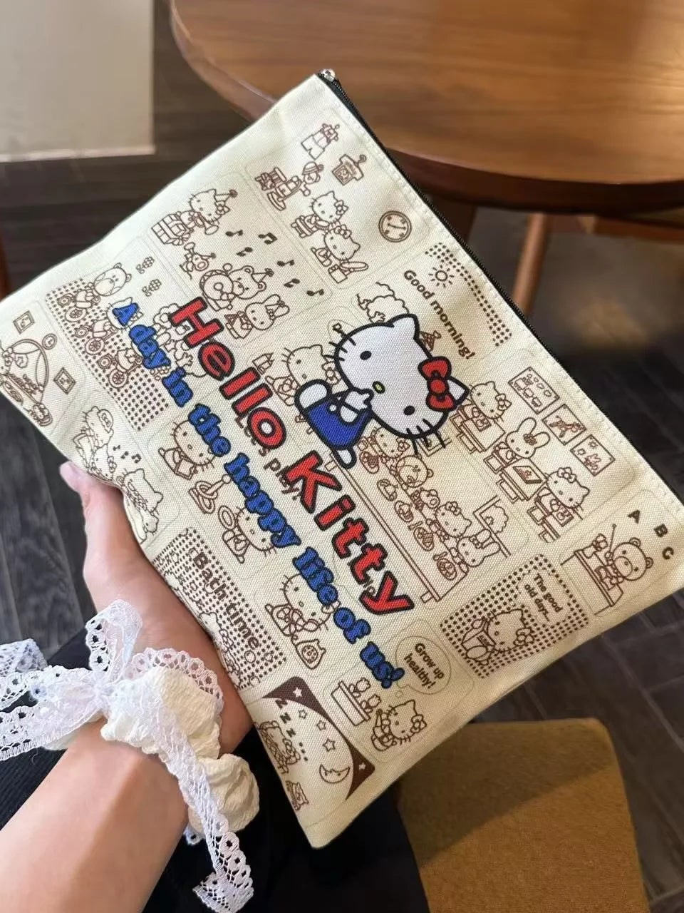 Sanrio Hello Kitty Shoulder Bag Cute Cartoon KT Cat Handbag Girls Backpack Schoolbag Cosmetic Bag Holiday Christmas Gifts